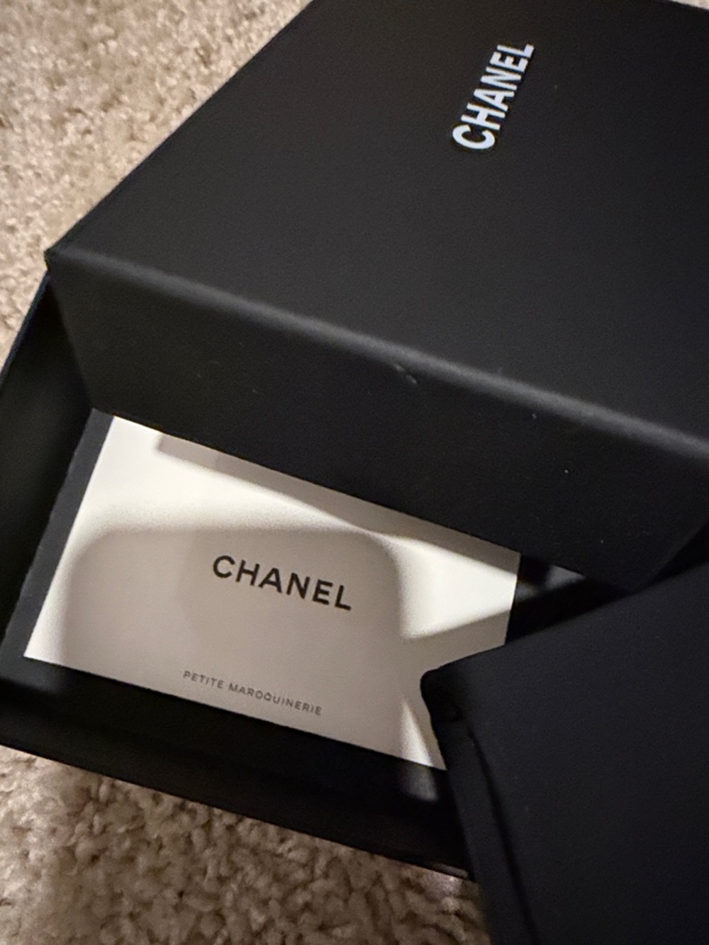 CHANEL Black Quilted Caviar Leather Card Holder with Gold CC - Picture 9 of 11